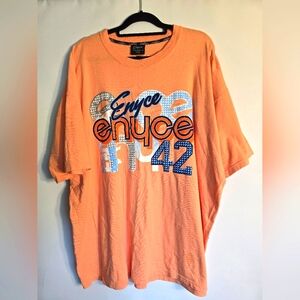 VINTAGE Y2K 90's ENYCE GRAPHIC ORANGE MEN'S T-SHIRT 100%COTTON SIZE XXXL